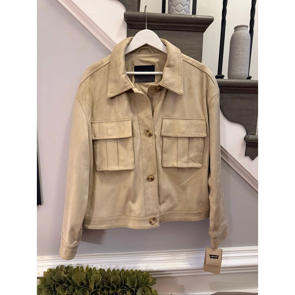 Levi’s Tan Moleskin Button Front Chore Jacket sz L NWT